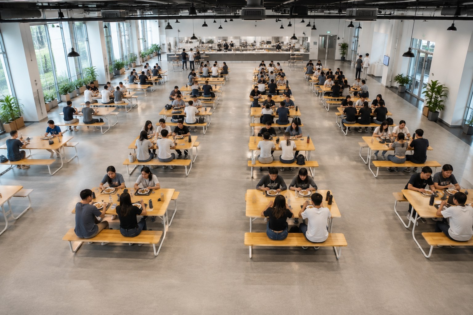 โต๊ะโรงอาหารไม้ยางพารา ขาตัวเจ J-Frame รูปที่ 4